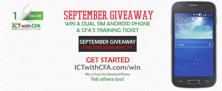 1 day left count down ictwithcfa giveaway