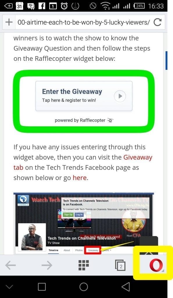 Opera Browser on Tecno Phantom 5