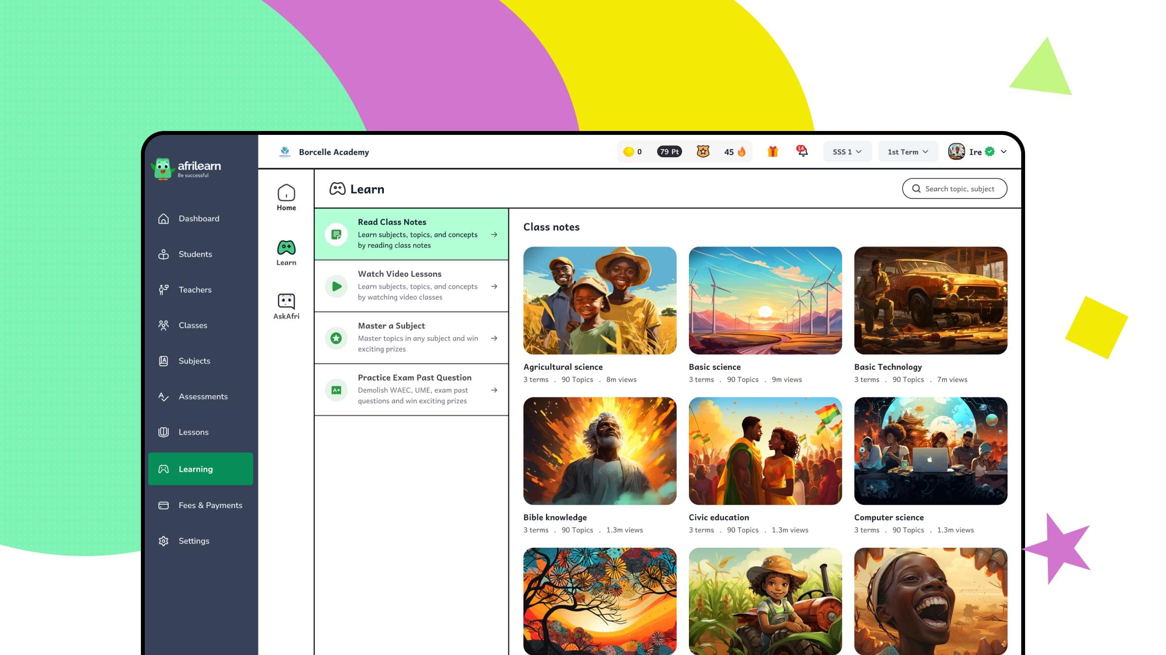 Afrilearn Debuts AI-Powered School Management Software to Fuel Growth in Education Afrilearn SMS learning tab