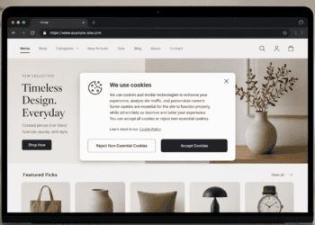 Website Cookies consent on website homepage